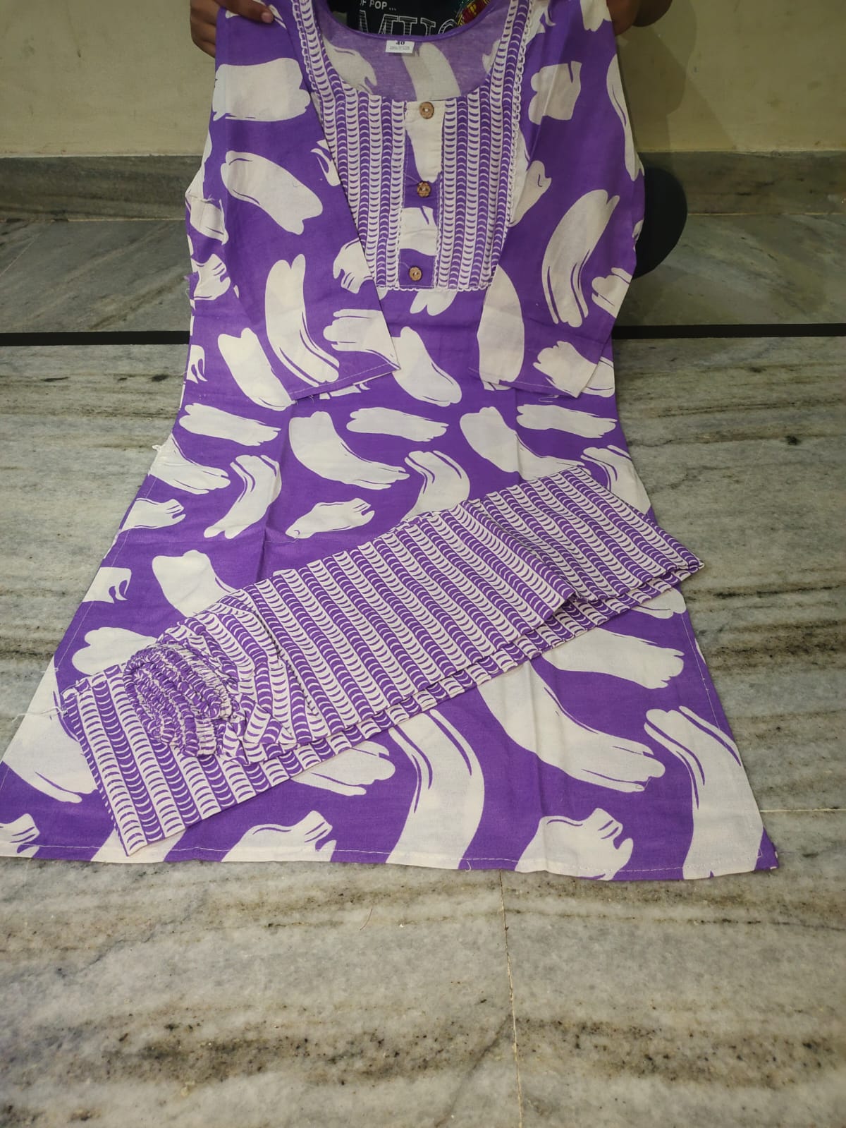 Fusionn Clickbait Purple Printed Kurta Pant Co-Ord Set