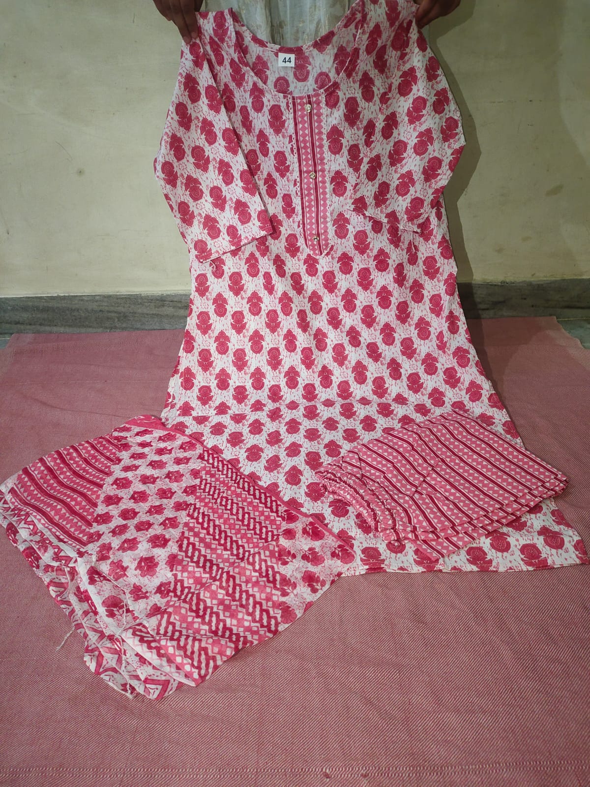 Fusionn Clickbait Printed straight cotton kurta pant Dupatta set