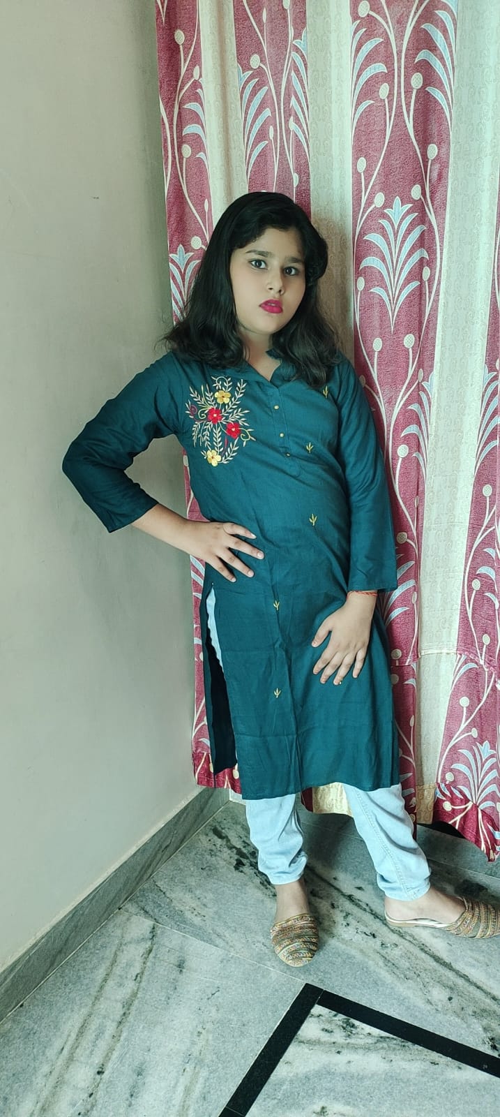 Women's Embroidered Rayon Kurti