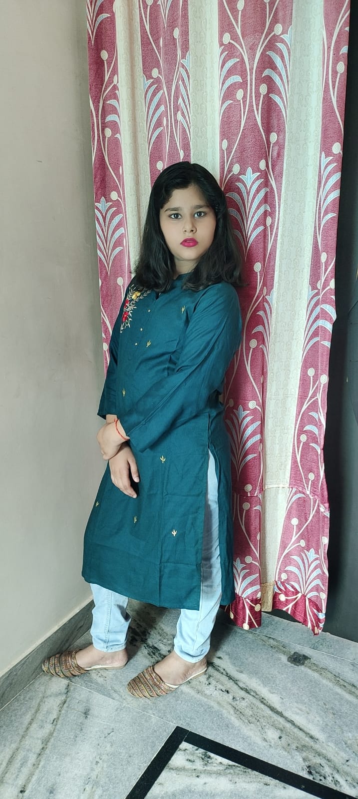 Women's Embroidered Rayon Kurti