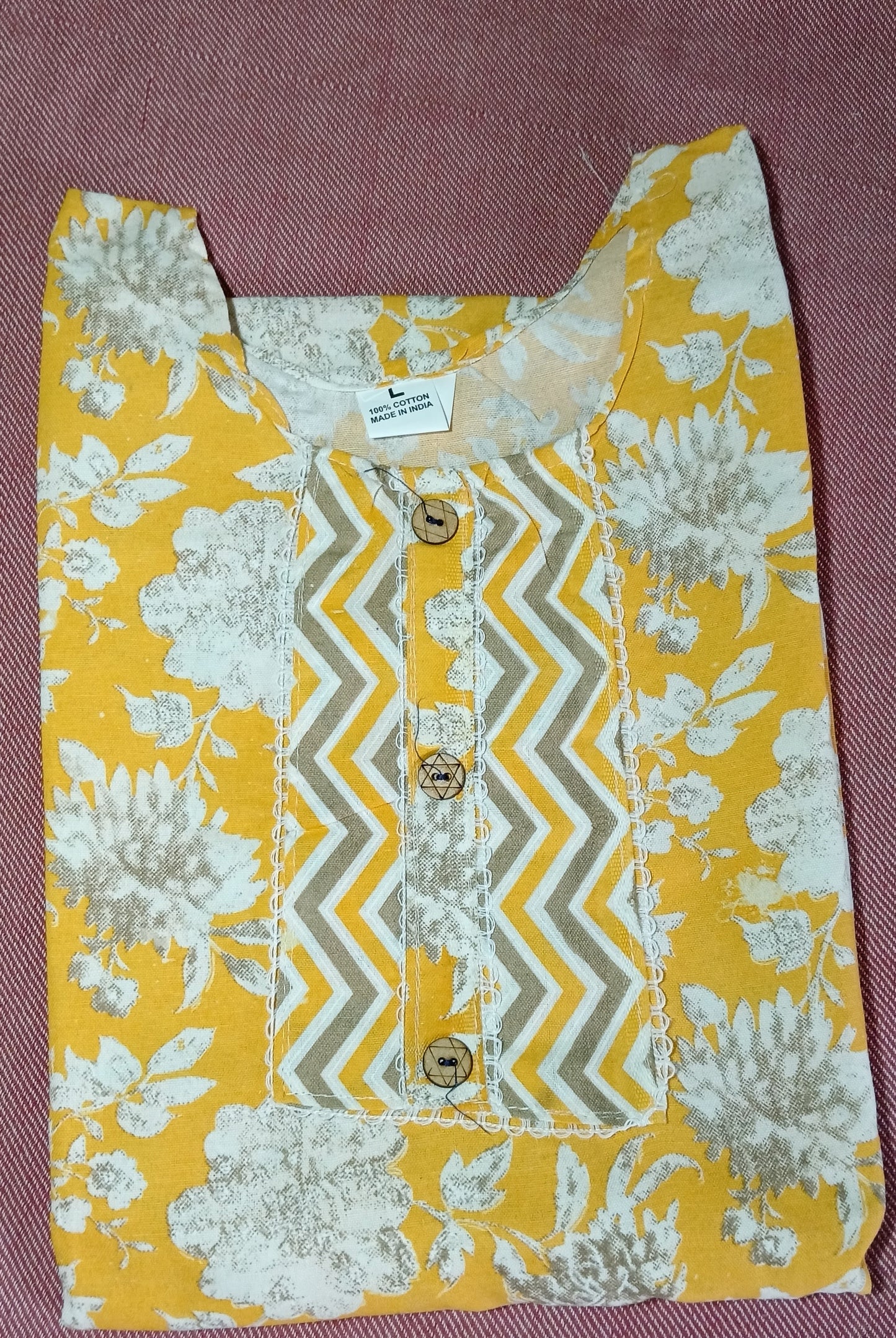 Fusionn Clickbait Yellow Printed Kurta Pant Co-Ord Set