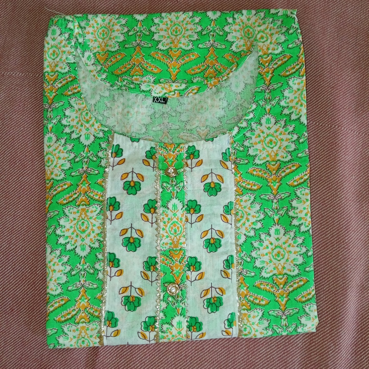 Fusionn Clickbait Green Printed Kurta Pant Co-Ord Set