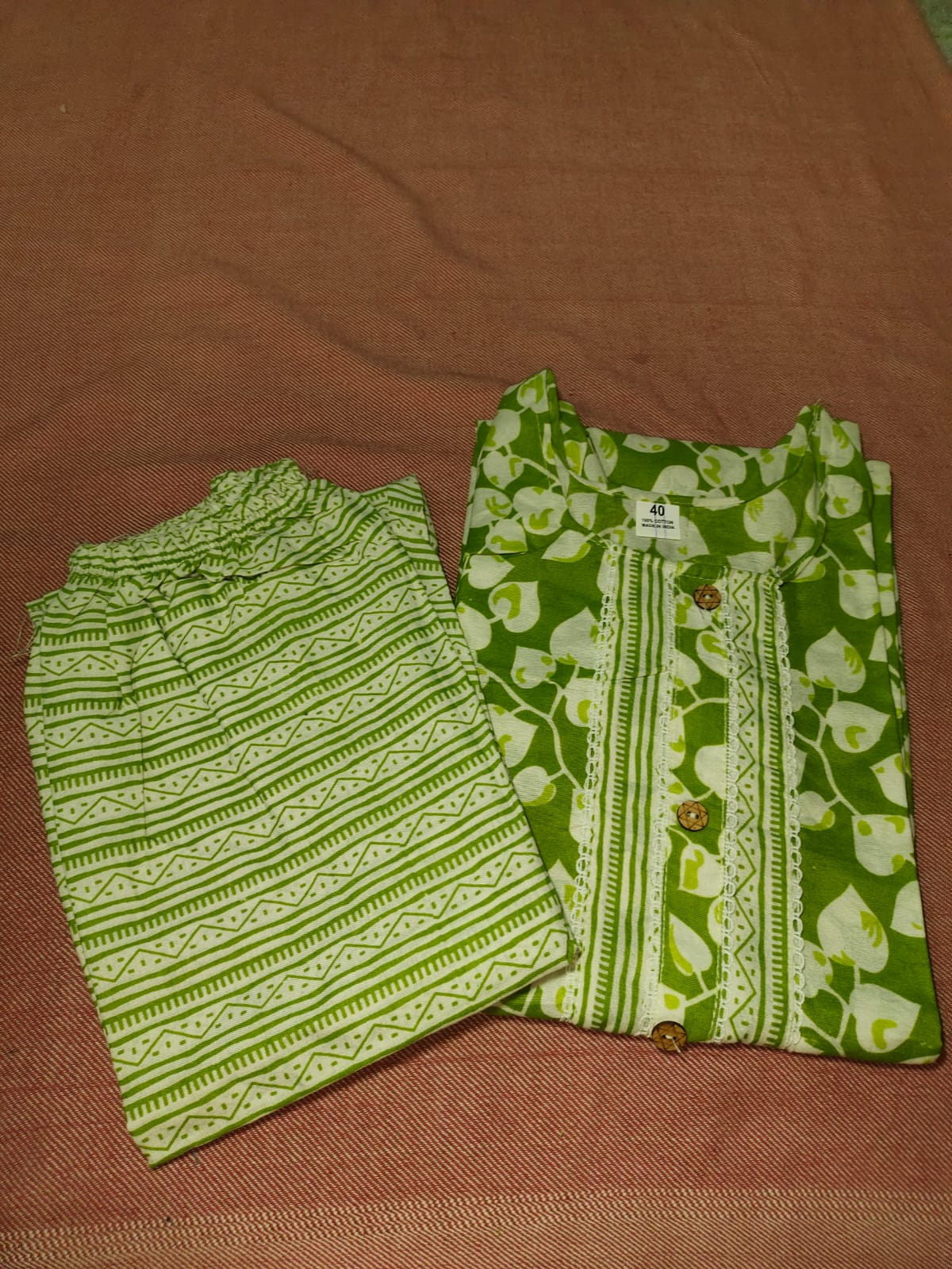 Fusionn Clickbait Light Green Printed Kurta Pant Co-Ord Set