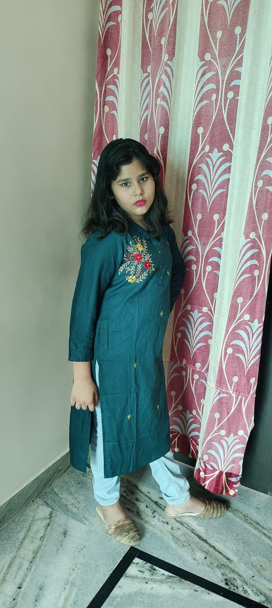 Women's Embroidered Rayon Kurti