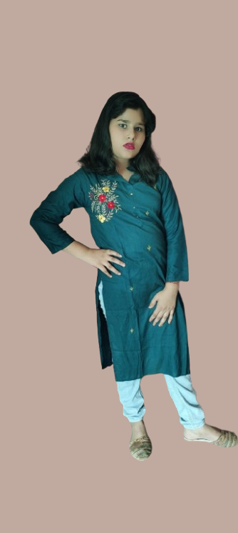Women's Embroidered Rayon Kurti