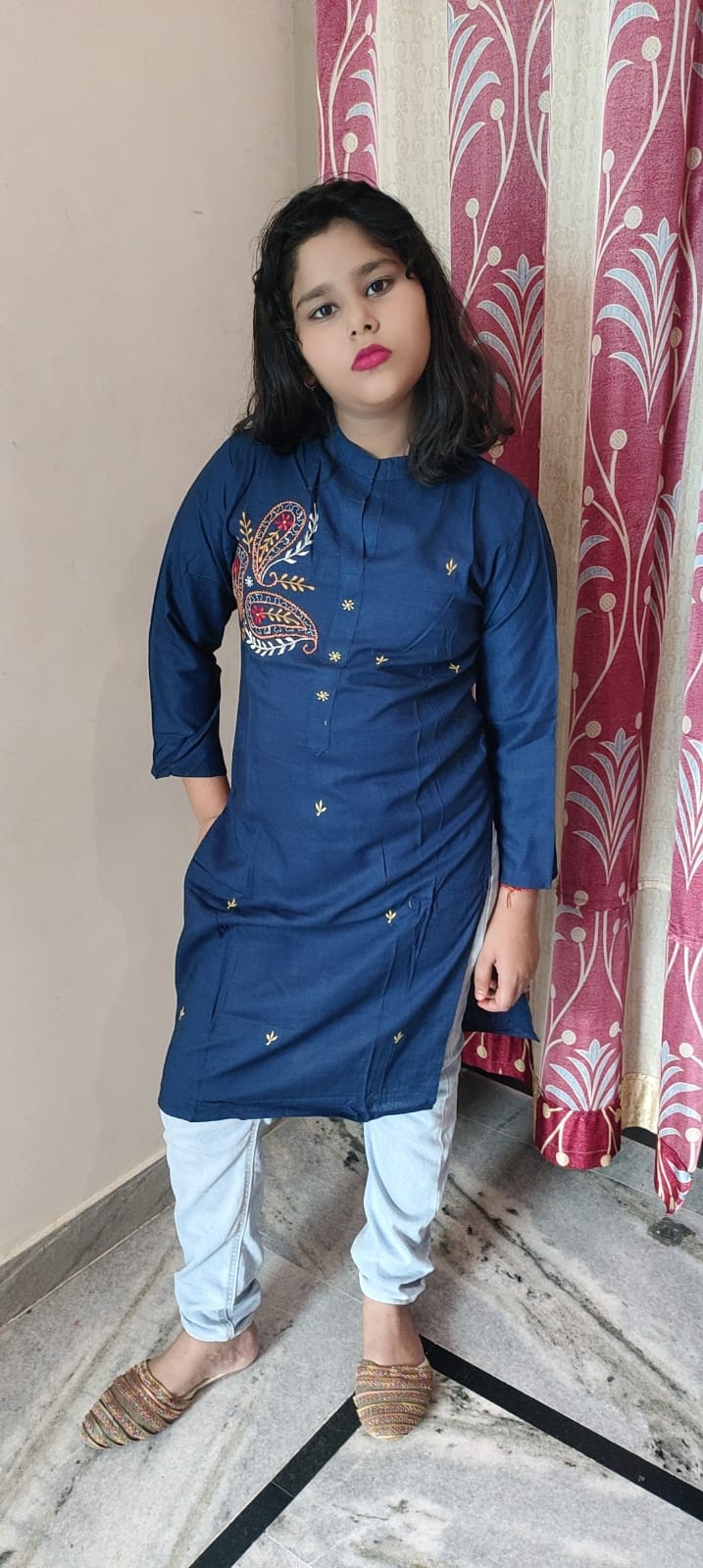 Women's Embroidered Rayon Kurti