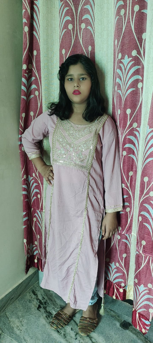 Embroidery kurta for women pink