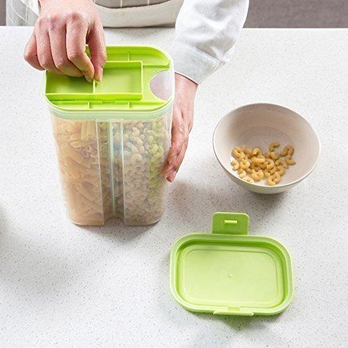 Plastic 2 Sections Air Tight Transparent Storage Container (2 Ltr) (With Box)