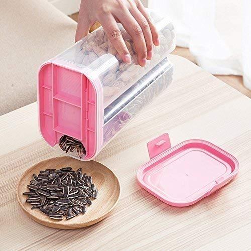Plastic 2 Sections Air Tight Transparent Storage Container (2 Ltr)
