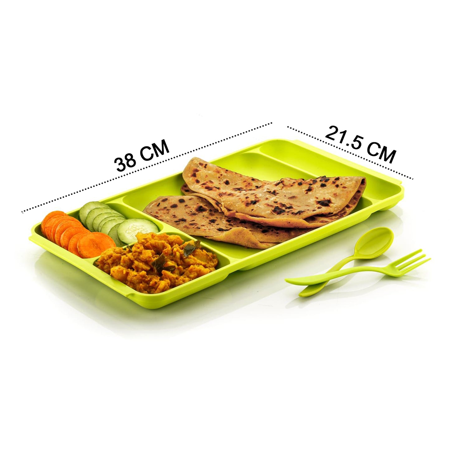 4 compartment Dish With Spoon And Fork Dinner Plate